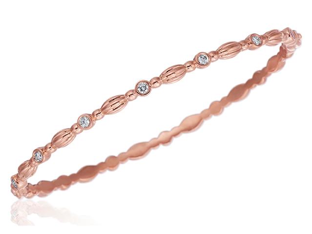 Pink Gold and Diamond Nutmeg Bangle