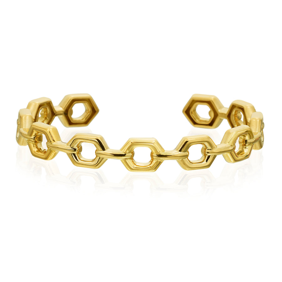 Gold Honeycomb Bangle