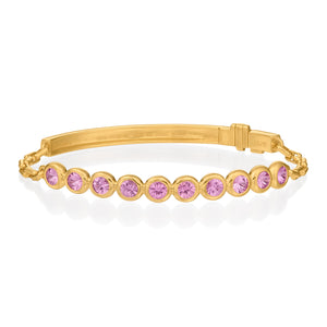Large Pink Sapphire Moonlight Tennis Bracelet