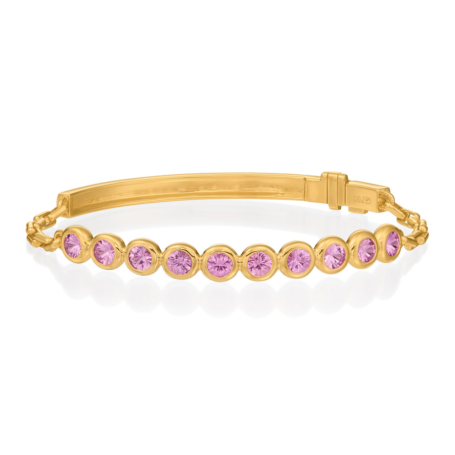 Large Pink Sapphire Moonlight Tennis Bracelet