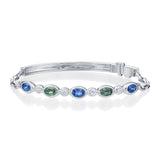 Blue & Green Sapphire Diamond Bracelet
