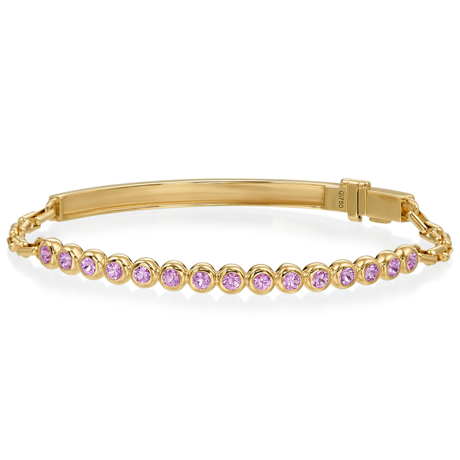 Pink Sapphire Bezel Set Moonlight Bracelet