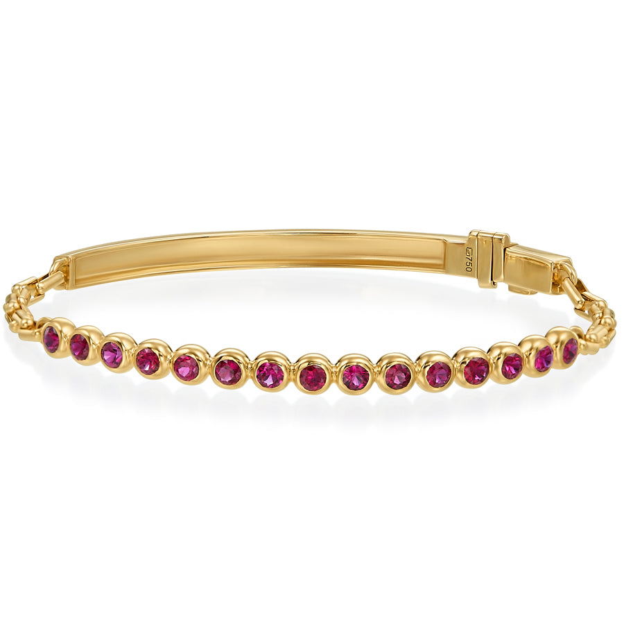 Ruby Bezel Set Moonlight Bracelet
