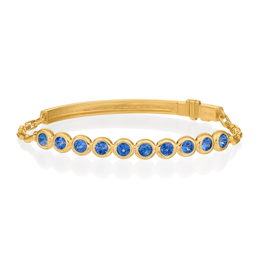 Large Blue Sapphire Moonlight Tennis Bracelet