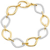 Two Tone Gold and Diamond Medium Chain Gallet Bracelet