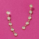 Diamond Honeycomb Dangle Earrings