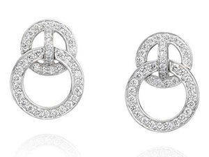 Platinum Diamond Door Knocker Earrings