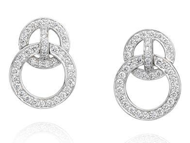 Platinum Diamond Door Knocker Earrings
