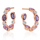 Pink Sapphire & Diamond Hoops