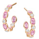 Pink Sapphire & Diamond Hoops