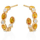 Yellow Sapphire & Diamond Hoops
