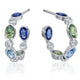 Green & Blue Sapphire Diamond Hoops