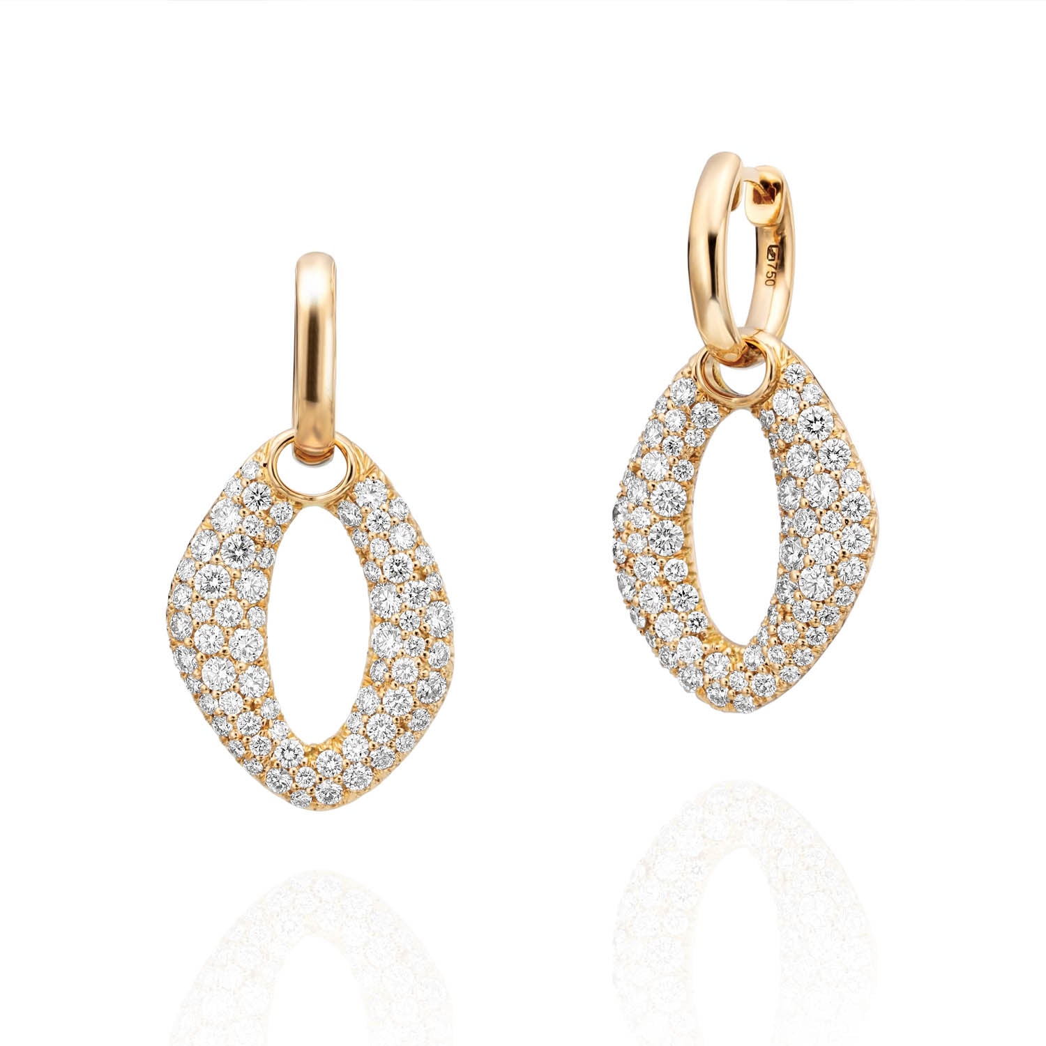 Yellow Gold & Diamond Gallet Earrings