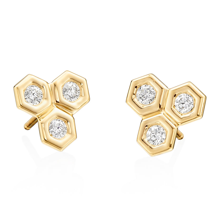 Diamond Honeycomb B Studs