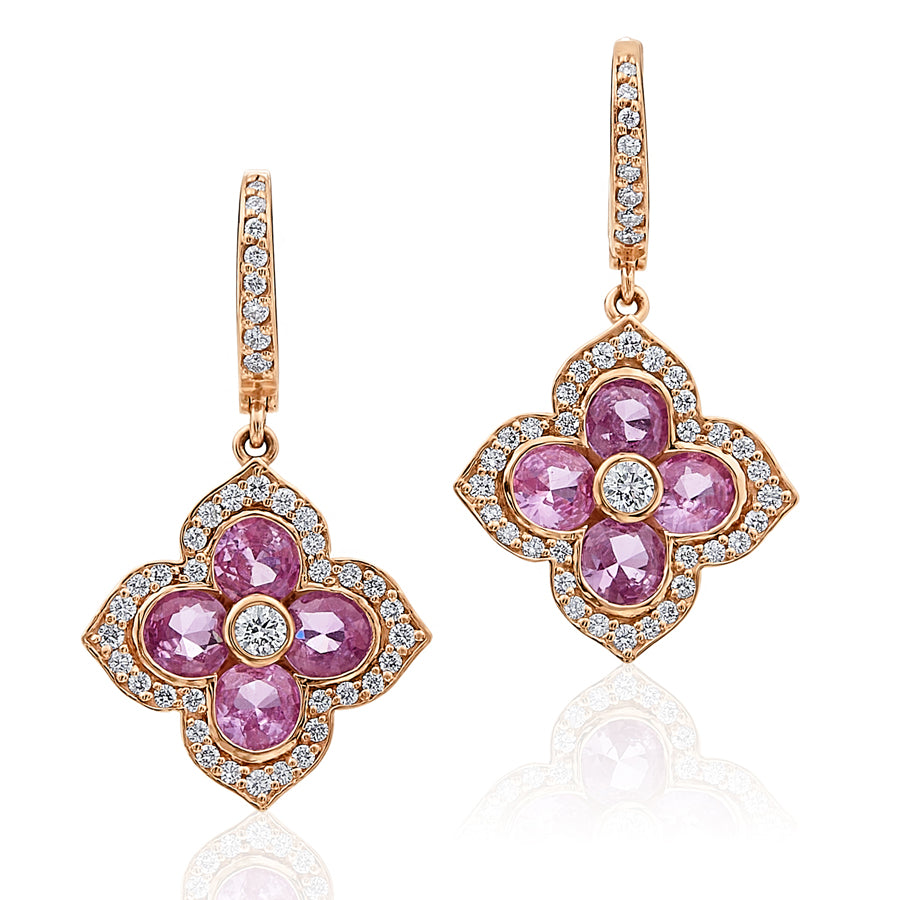 Pink Sapphire Lotus G Boutique Earrings
