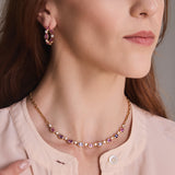Pink Sapphire & Diamond Hoops