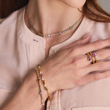 Multi Sapphire and Diamond Tennis Bracelet