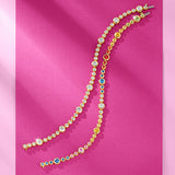 Rainbow Sapphire and Diamond Tennis Bracelet