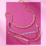 Pink Purple Sapphire & Diamond Necklace