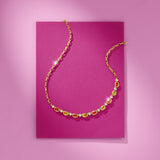 Yellow & Orange Sapphire & Diamond Tennis Necklace