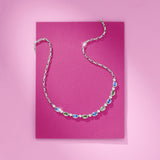 Green & Blue Sapphire & Diamond Tennis Necklace