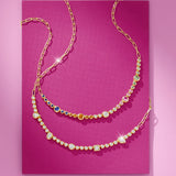 Bezel Set Multi Color Sapphire and Diamond Moonlight Tennis Necklace