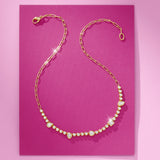 Bezel Set Multi Shape Diamond Moonlight Tennis Necklace