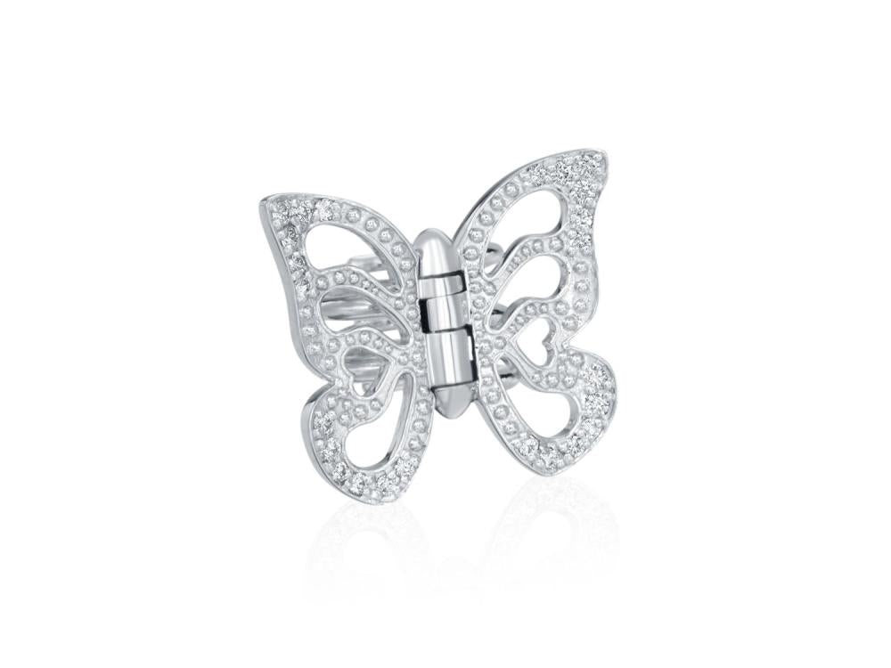 White Gold & Diamond Butterfly Hair Clip