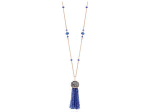 Diamond & Tanzanite Tassel Necklace