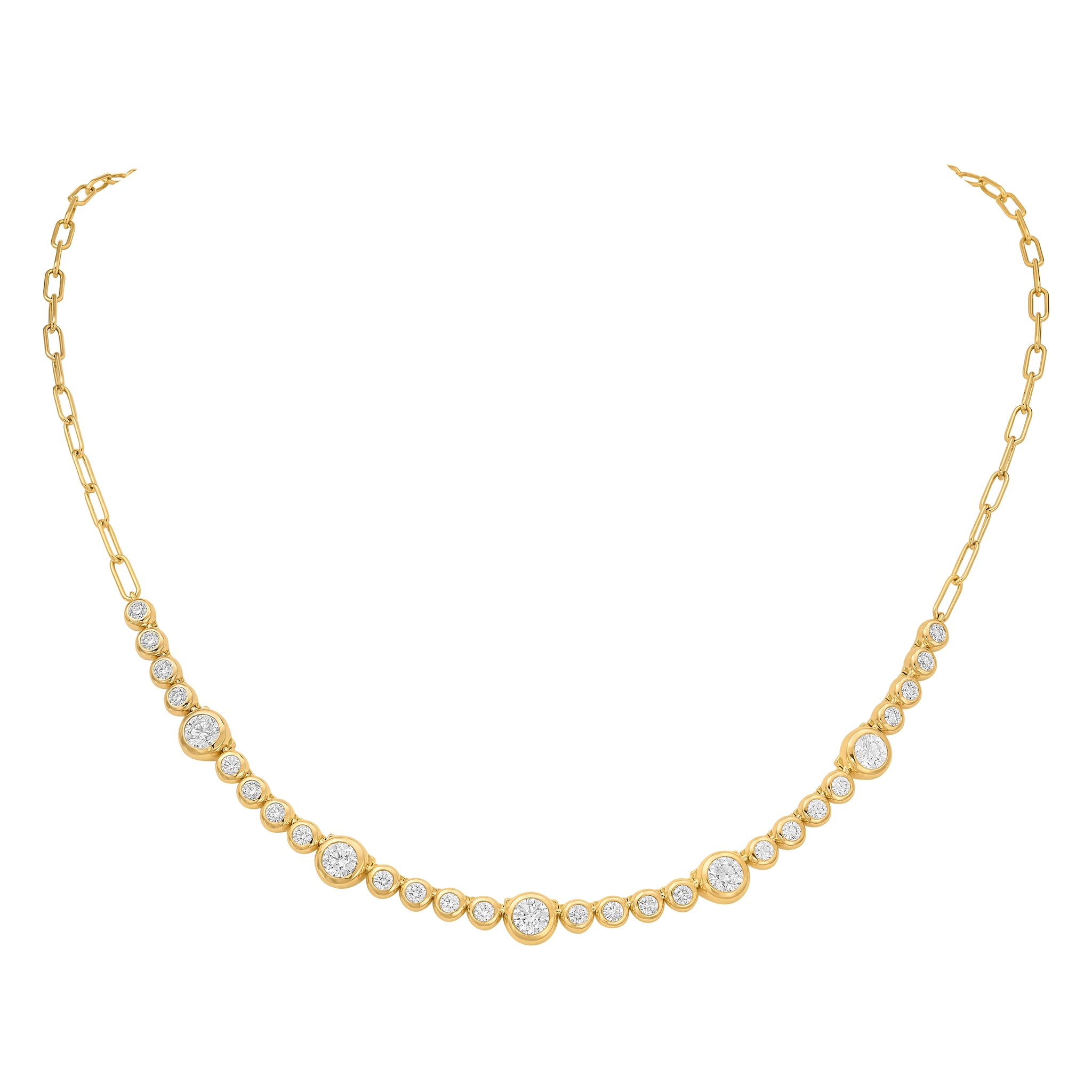 Bezel Set Diamond Moonlight Necklace