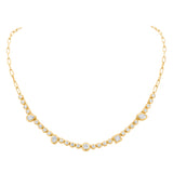 Bezel Set Multi Shape Diamond Moonlight Tennis Necklace