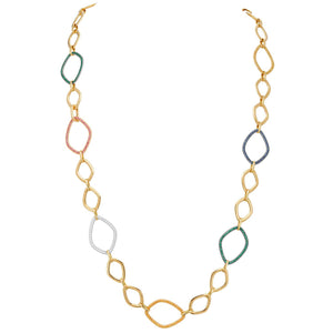 Convertible Multi Color Sapphire, Emerald & Diamond Gallet Necklace