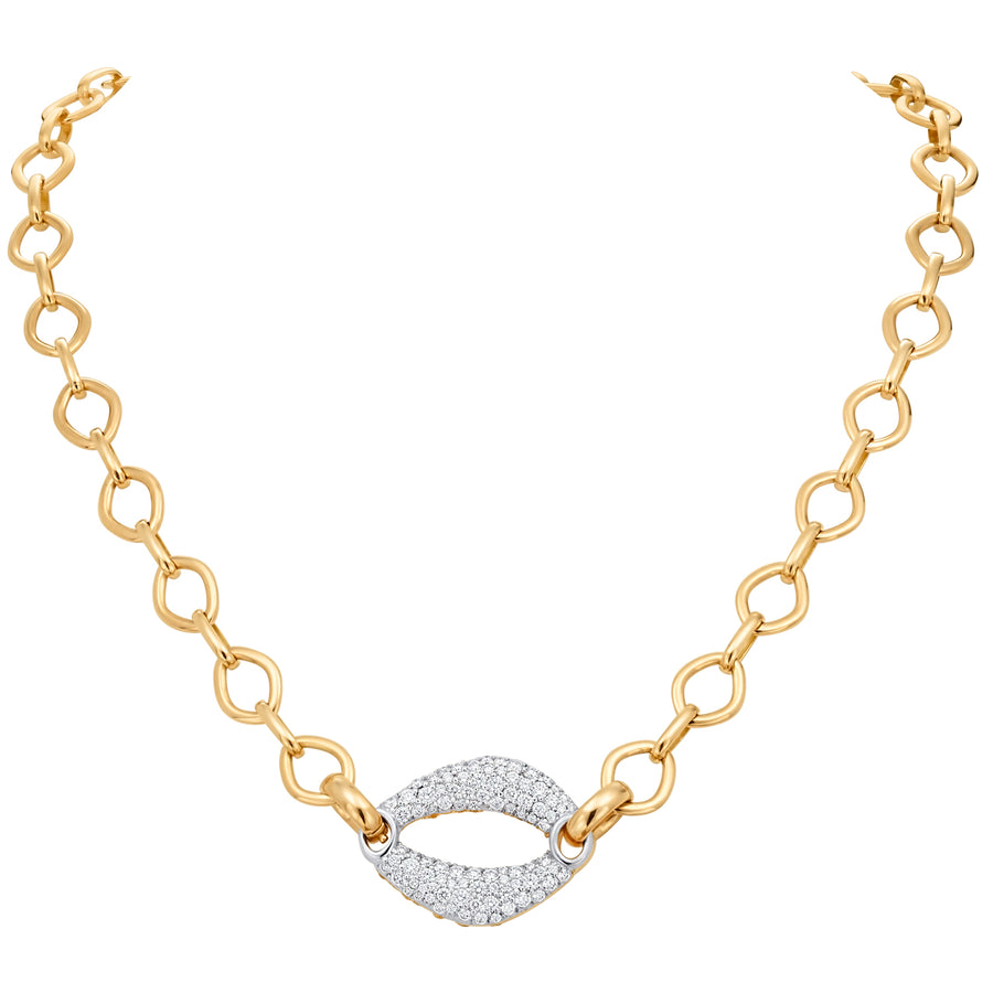 Reversible Diamond and Pink Sapphire Gallet Necklace