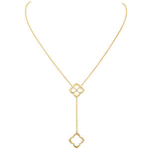 Gold & Diamond Lotus Fleur Y Necklace