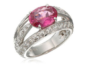 Spinel and Diamond Luna Ring