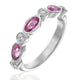Pink Sapphire & Diamond Half-Way Band