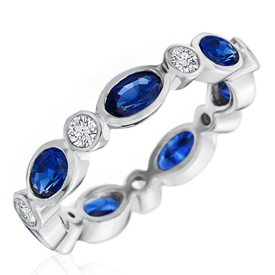 Blue Sapphire & Diamond Eternity Ring