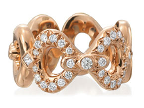Pink Gold and Diamond Gallop Ring
