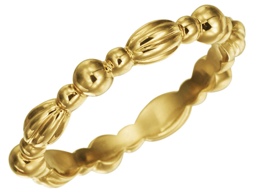 Yellow Gold Beaded Nutmeg Band
