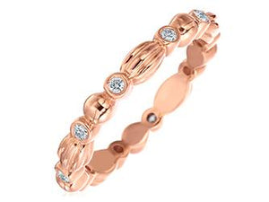 Rose Gold and Diamond Beaded Nutmeg Band