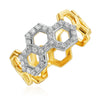 Pavé Diamond Honeycomb B Ring