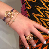 Gold & Diamond Tiny Hearts Dome Ring
