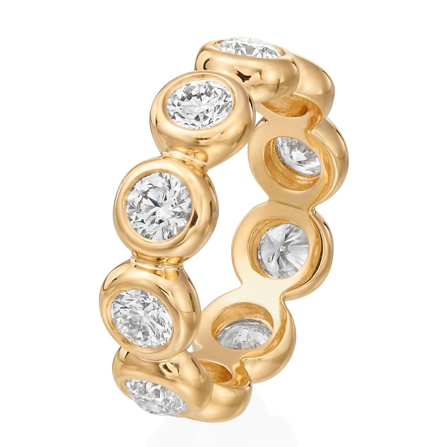 Large Diamond Bezel Eternity Wedding Band