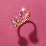 Pink Spinel Toi et Moi Spectrum Ring