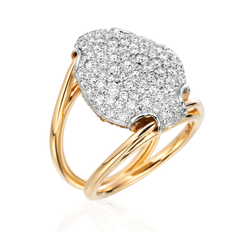 Yellow Sapphire & Diamond Reversible Gallet Ring