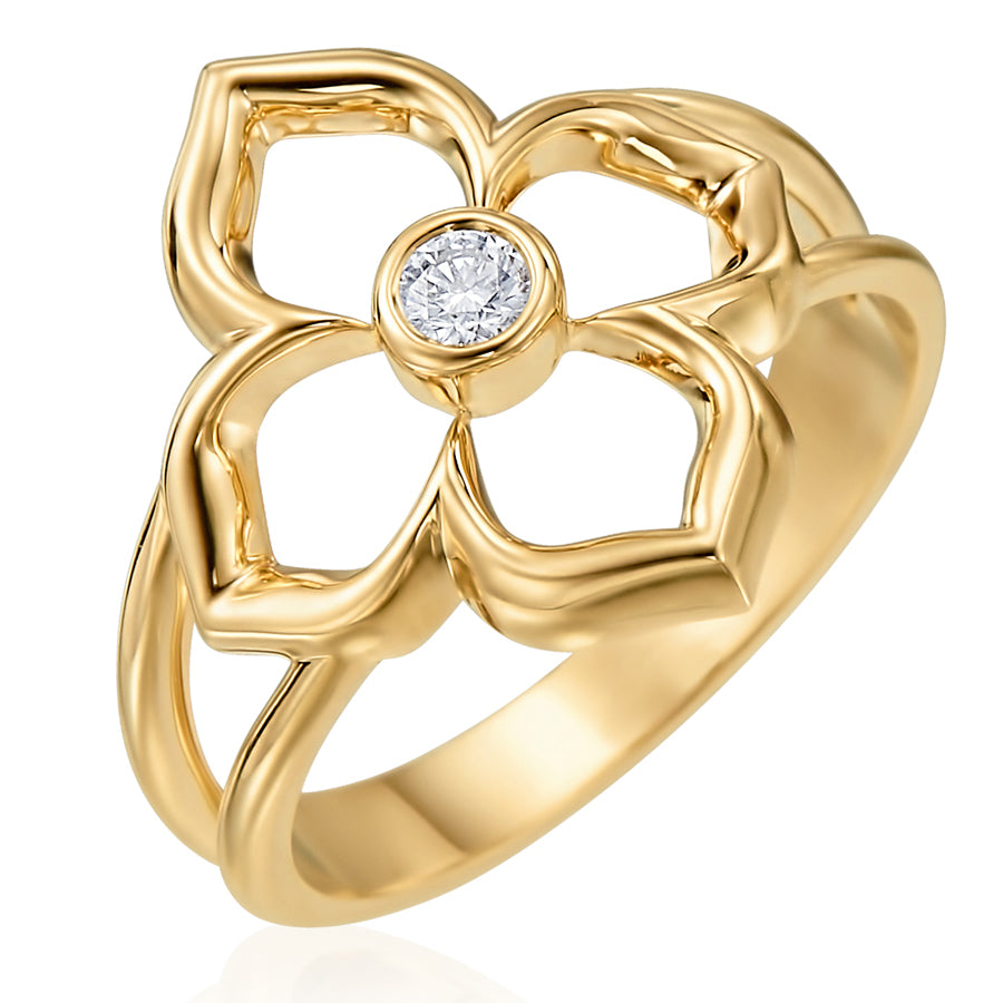 Gold & Diamond Lotus Fleur G Boutique  Ring