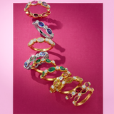 Yellow Sapphire & Diamond Eternity Band