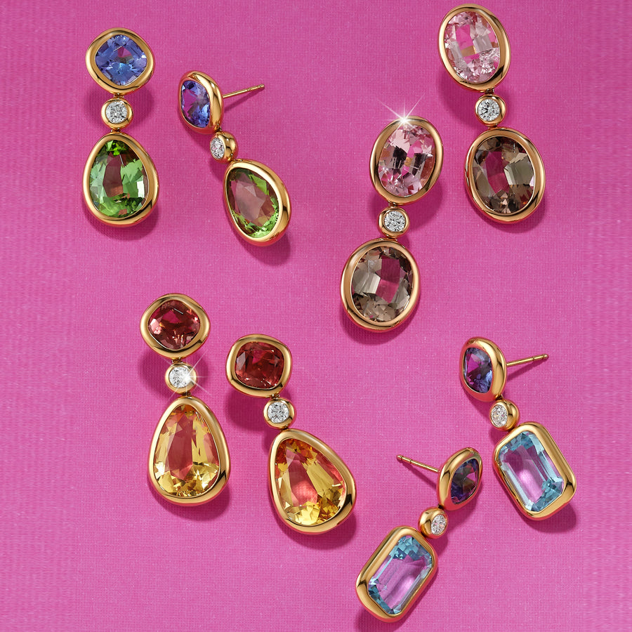 Tourmaline & Beryl Spectrum Earrings