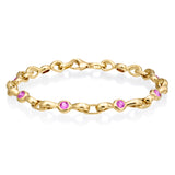 Pink Sapphire Bezel Gold Bracelet