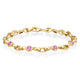 Pink Sapphire Bezel Gold Bracelet